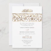 Invitation Luxury Floral Gold Islamic Muslim Wedding (Devant)