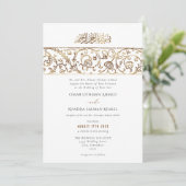 Invitation Luxury Floral Gold Islamic Muslim Wedding (Debout devant)