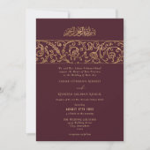 Invitation Luxury Floral Gold Red Maroon Islamic Wedding (Devant)