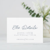 Invitation Luxury French Wedding Details Card  (Debout devant)