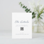 Invitation Luxury French Wedding Details Card QR Code  (Debout devant)
