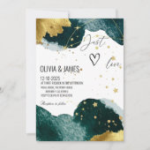 Invitation Luxury Galaxy Wedding - "Just Love" Starry Party (Devant)