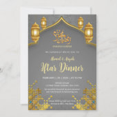 Invitation Luxury Gold and Charcoal Grey Iftar Dinner (Devant)
