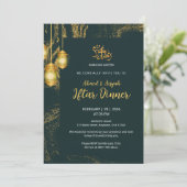 Invitation Luxury Gold and Dark Emerald Iftar Dinner (Debout devant)