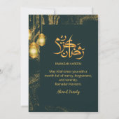 Invitation Luxury Gold and Dark Emerald Iftar Dinner (Dos)