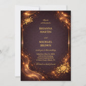 Invitation Luxury Gold Sparkle Wave (Devant)