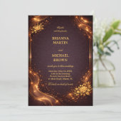Invitation Luxury Gold Sparkle Wave (Debout devant)