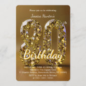 Invitation Luxury Gold Yellow Diamond Gemstone 80th Birthday (Devant)