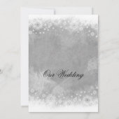 Invitation Luxury Grey Frosty Snowflake Hiver Mariage Invitat (Dos)