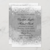 Invitation Luxury Grey Frosty Snowflake Hiver Mariage Invitat (Devant / Derrière)