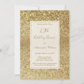 Invitation Luxury modern elegant gold glitter 40th Birthday (Devant)