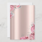 Invitation Luxury Pink Floral Rose Gold 80th Birthday Party (Dos)