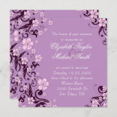 Invitation Luxury Romantique Floral Lavender Mariage Invitati (Devant / Derrière)