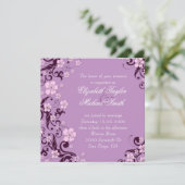Invitation Luxury Romantique Floral Lavender Mariage Invitati (Debout devant)
