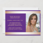 Invitation Luxury Rose Gold Purple Photo Graduation (Dos)