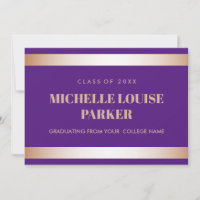 Luxury Rose Gold Purple Photo Graduation