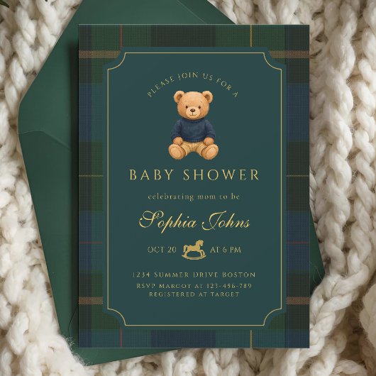 Invitation Luxury Teddy Bear baby shower