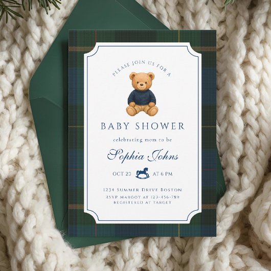 Invitation Luxury Teddy Bear baby shower 