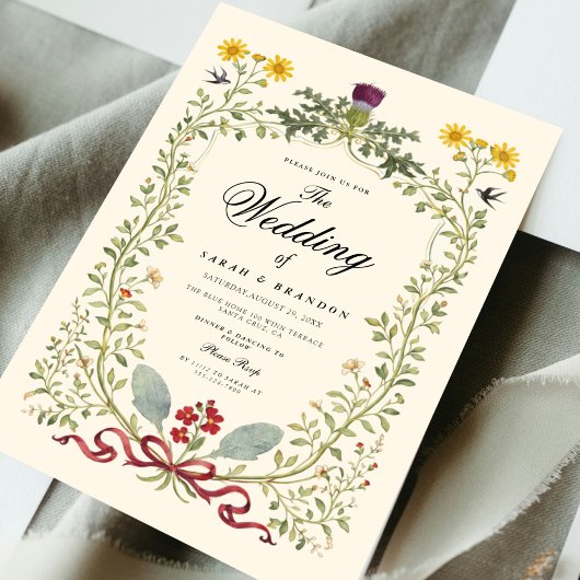 Invitation Luxury Victorian Botanical Wedding