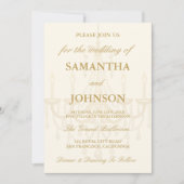 Invitation Luxury Vintage Ivory Ballroom Wedding Invite (Devant)