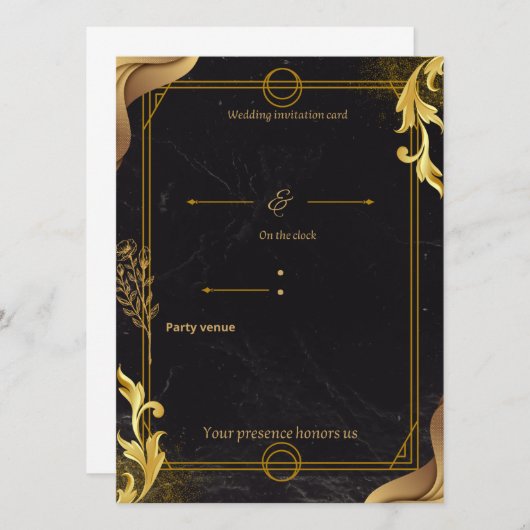 Invitation luxury wedding invite (Devant / Derrière)