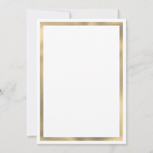 Invitation Luxury white gold geometric frame RSVP (Dos)