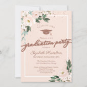 Invitation Lycée de fin d'année rose Blush Floral (Devant)