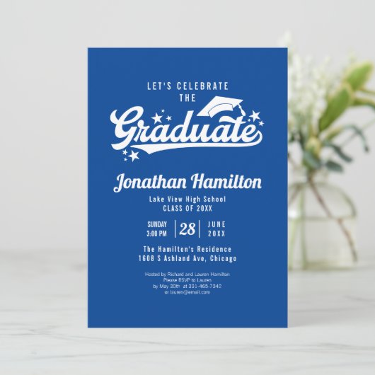 Invitation Lycée Fêtons le Bleu Graduate (Debout devant)