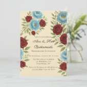 Invitation Lyons Blue Peony et Red Roses Bridesmaitres Déjeun (Debout devant)