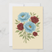 Invitation Lyons Blue Peony et Red Roses Bridesmaitres Déjeun (Dos)
