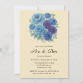 Invitation Lyons Blue Peony & Fig Violet Rose Couples Douche (Devant)