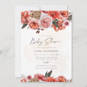 Invitation LYRA Fille Bohème Fête Florale de Bébé d'Automne (Devant)