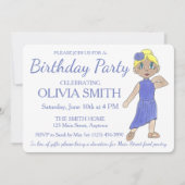 Invitation Lyrical Modern Dancer Purple Dance Anniversaire (Devant)