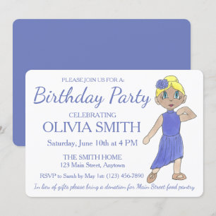 Invitation Lyrical Modern Dancer Purple Dance Anniversaire