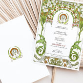 Invitation Lys blancs et jonquilles Art nouveau Mariage