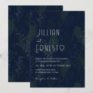 Invitation Lys bleu foncé de la Vallée Arrière - plan défraîc