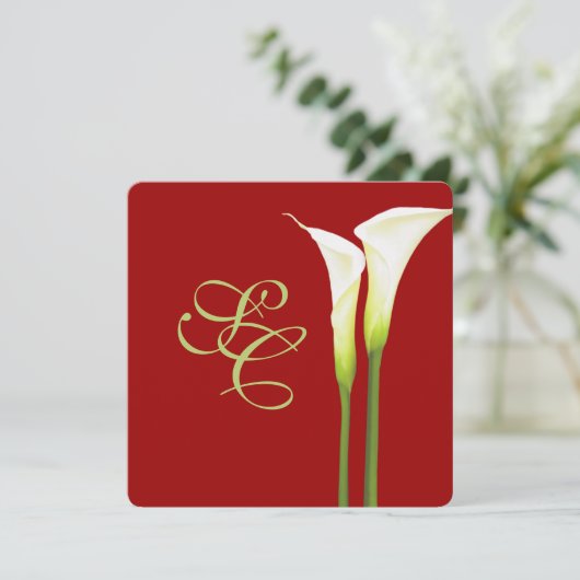 Invitation Lys calla PixDezin/arrière - plan DO-IT-YOURSELF (Debout devant)