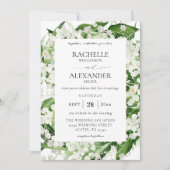 Invitation Lys de la Vallée Blanc Floral 3 Mariage (Devant)