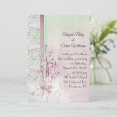 Invitation Lys de la vallée et papillon aux perles (Debout devant)