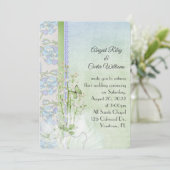 Invitation Lys de la vallée et papillon aux perles (Debout devant)