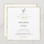 Invitation Lys de Printemps Formel de Vallée Mariage Or (Devant / Derrière)