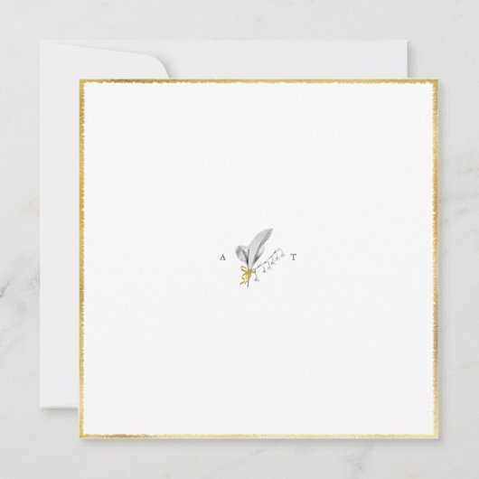 Invitation Lys de Printemps Formel de Vallée Mariage Or (Dos)