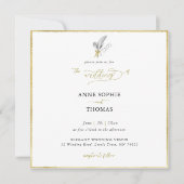Invitation Lys de Printemps Formel de Vallée Mariage Or (Devant)