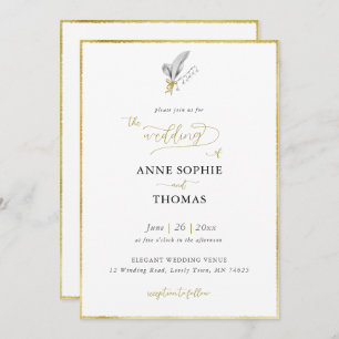 Invitation Lys de printemps moderne de Valley Gold Bow Mariag
