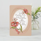 Invitation Lys de tigres Mariage, brun clair (Debout devant)