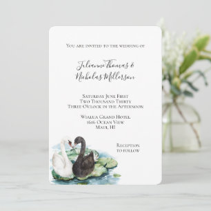 Invitation Lys d'eau du lac des Cygnes romantiques Mariage