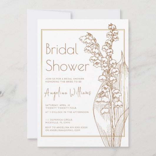 Invitation Lys d'invitation à la douche nuptiale de la vallée (Devant)