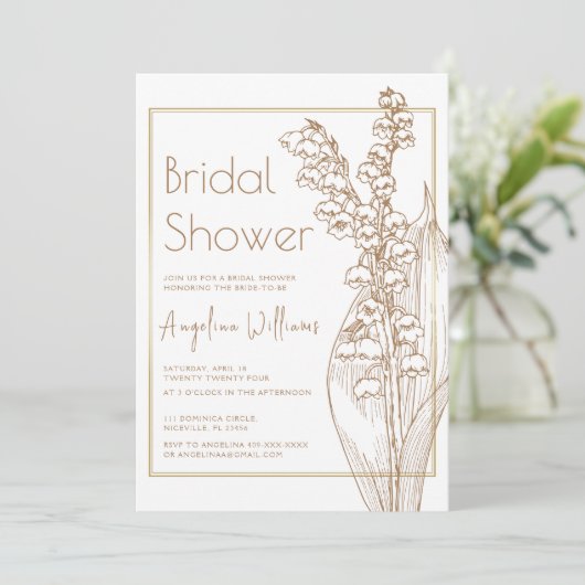 Invitation Lys d'invitation à la douche nuptiale de la vallée (Debout devant)