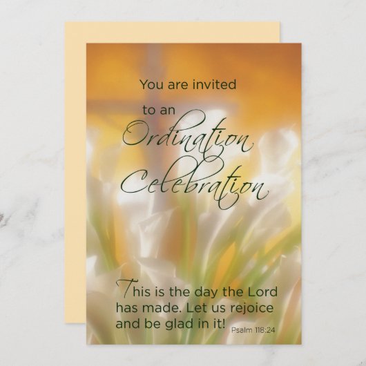 Invitation Lys d'ordre d'invitation et croix (Devant / Derrière)