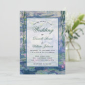 Invitation Lys Floral Water Monet Peinture Élégante Mariage (Debout devant)